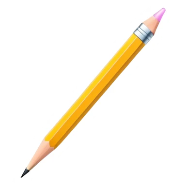 A sleek, modern pencil hovering slightly above the ground, with a soft glowing outline suggesting creativity and creation. The design is clean, flat, and minimal, perfect for an empty state UI. sticker