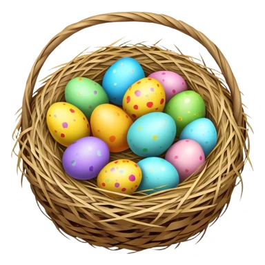 Easter nest with colorful eggs sticker