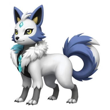 WereGarurumon-Meloetta-Renamon-Absol-fusion-hybrid-creature (full body) sticker