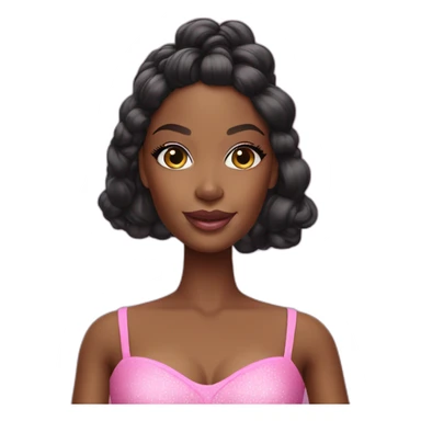 black barbie with drink sticker