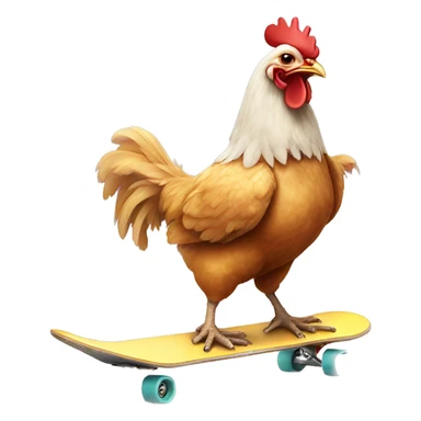 chicken riding a skateboard sticker
