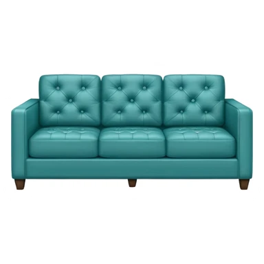 Square smooth teal three-seater sofa  sticker