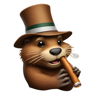 Beaver smoking a cigar sticker