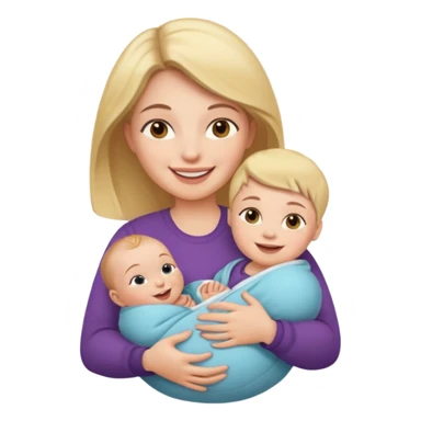 woman holding baby sticker