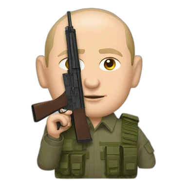 Putin with Kalashnikov sticker