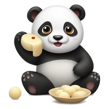Panda eating mochi sticker