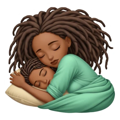 Black woman with locs asleep sticker