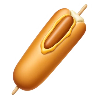 Minimalist corn dog emoji with gentle colors sticker