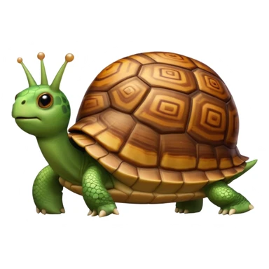
A snail on the back of a turtle sticker