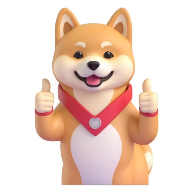 shiba inu showing thumbs up sticker