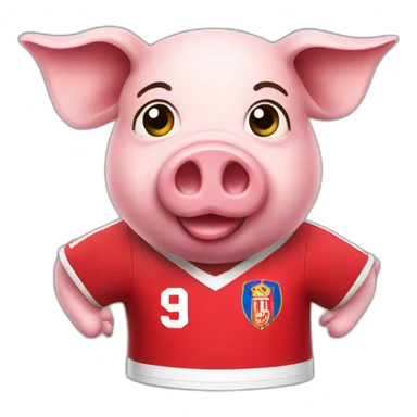 pig with red football cska sofia shirt sticker