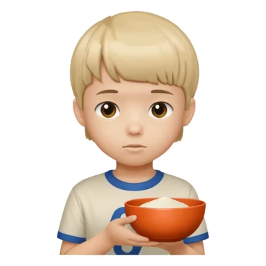 Can you make a kid with a bowl cut with 6 7 on his shirt  sticker