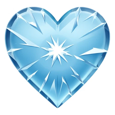 Frozen heart mid-shatter, shards suspended sticker