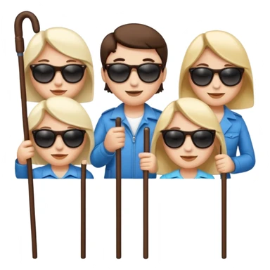 the blind leading the blind no skin tones just plain emojis with seeing canes  sticker