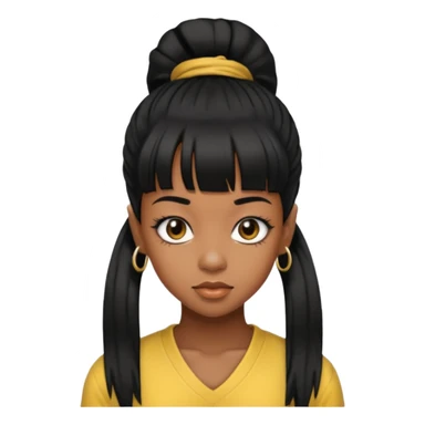 Lisa Left Eye Lopes with black ponytail hair  sticker