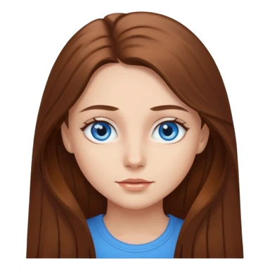 A girl with blue eyes and brown long hair sticker
