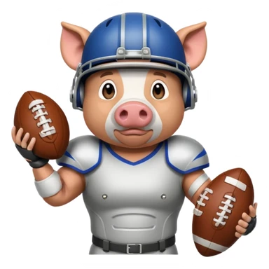 american football player pig sticker