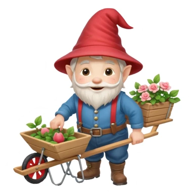 gnome with wheelbarrow sticker