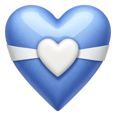 Periwinkle sparkly heart, with one white bandage wrapped around it, high resolution sticker