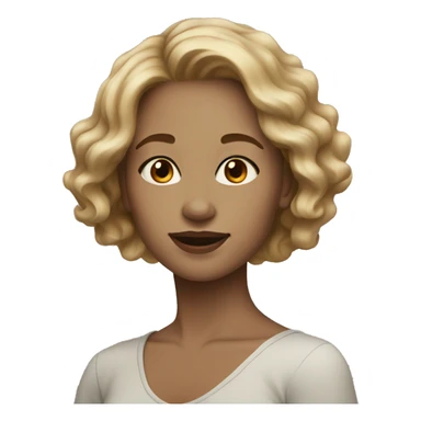 Pale light brown short wavy hair female  sticker