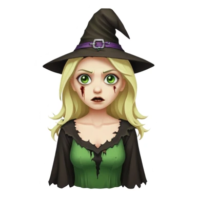 blonde zombie witch sticker
