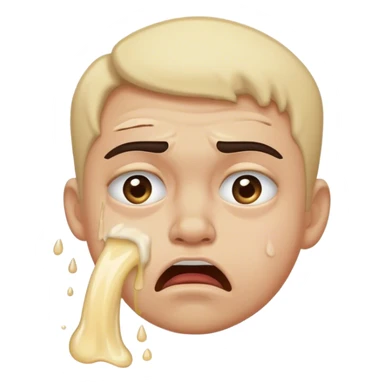 eye brow raise, and a puking face  sticker