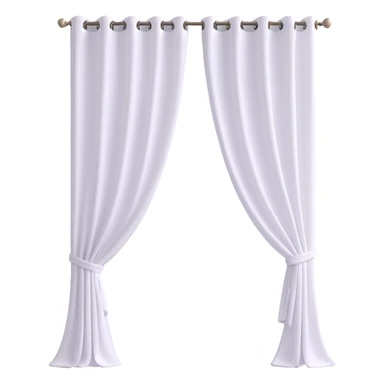 simple noren curtain, 3D icon style, white color, dimensional, transparent background sticker