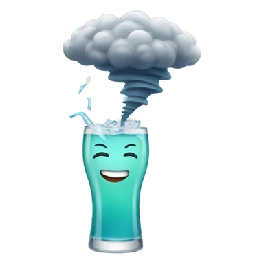 Tornado with a smile drinking gin sticker