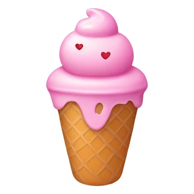 ice cream with hearts sticker