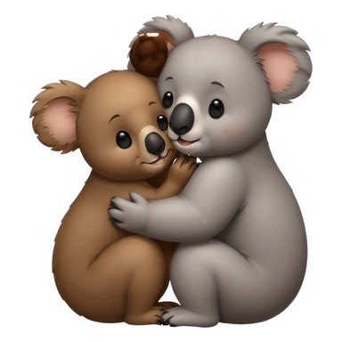 Koala kisses brown bear sticker