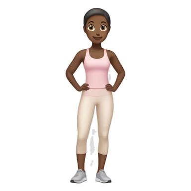 Girl with light skin in light pink clothes exercising sticker