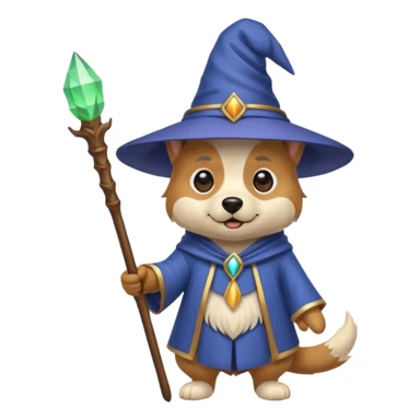 Dog wizard sticker