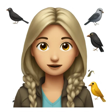 Birds Birds with a girl sticker