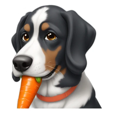 biggest dog in the world eating a carrot while wearing a beanie sticker