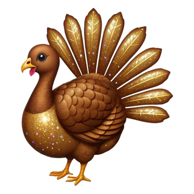Brown glitter turkey sticker