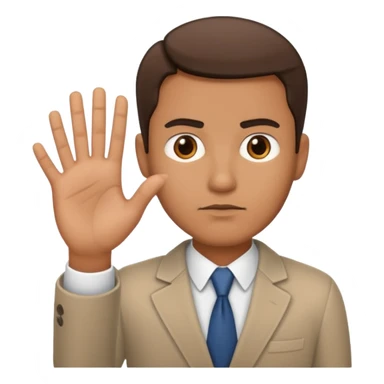 consulting man with hand sticker