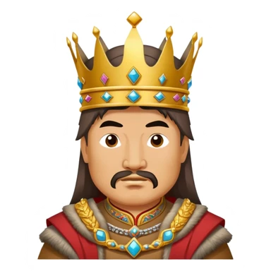 genghis khan holds a crown sticker