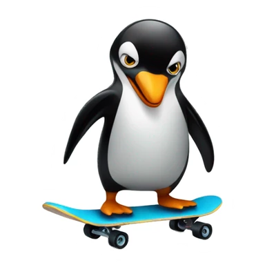 Penguin on a skateboard  sticker