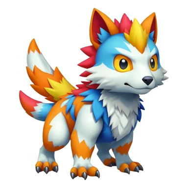 Colorful cute kawaii cool edgy Digimon-Fakemon-animal full body sticker