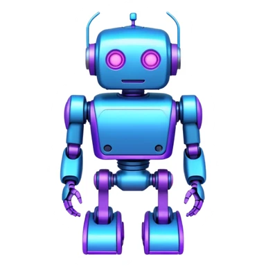 make a cool neon blue and purple robot sticker