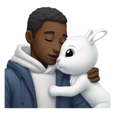 Black man kissing a snow bunny sticker