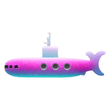 Pink ombre submarine with glitter sticker