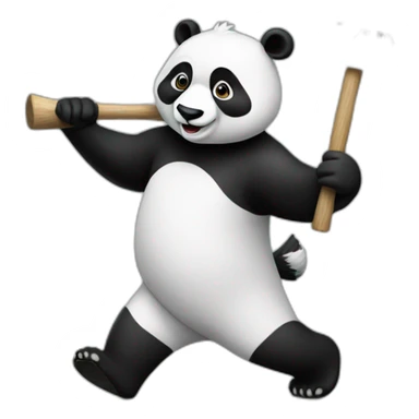 Panda marching with "raid" sign sticker