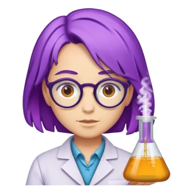 purple haired scientists sticker
