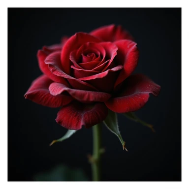 realistic gothic rose, black and red, photorealistic style, no background sticker
