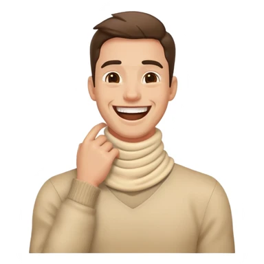 guy holding neck laughing  sticker