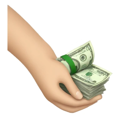 Hands holing money  sticker