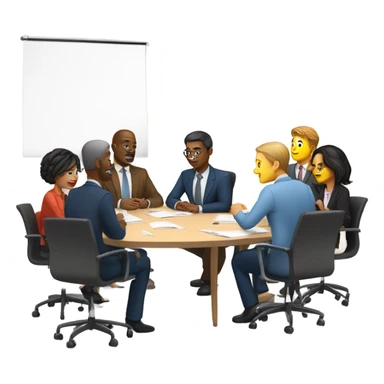 team meeting at a table sticker