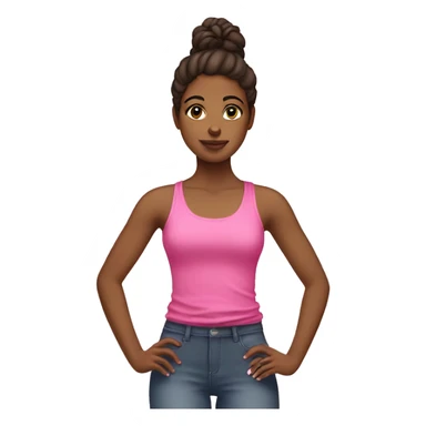 Brownskin girl with pink tank top sticker