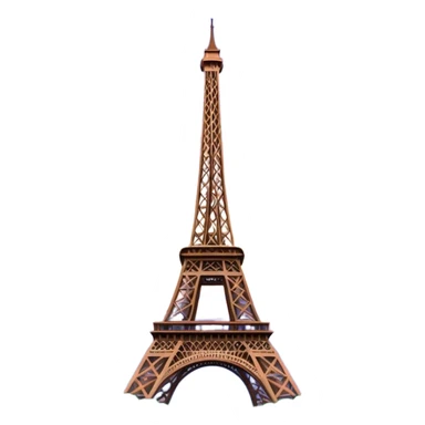 Cinematic Realistic Eiffel Tower Landmark Emoji, featuring the iron lattice structure illuminated against a twilight Parisian sky sticker